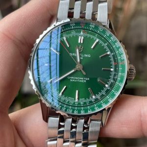Breitling Navitimer Super Clone – BLS Factory Silver Case Green Dial Edition