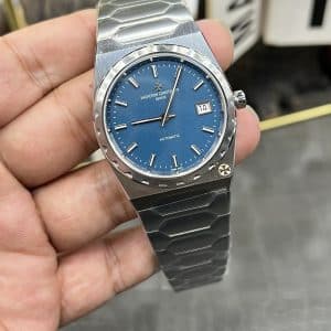 Super Clone Vacheron Constantin Historiques 222 37mm Blue Dial Steel Case Integrated Bracelet TW Factory