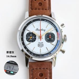 Super Clone Breitling Top Time 41 DEUS White Dial Stainless Steel Leather Strap BLS Factory