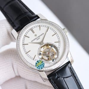 Super Clone Vacheron Constantin Traditionnelle 41mm Silver Dial White Gold Case Leather Strap H8 Factory