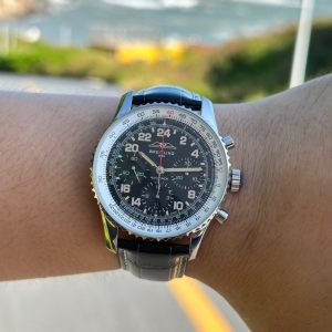 Breitling Navitimer Super Clone by BLS Factory — Steel Case, Dark Dial, Black Leather Strap