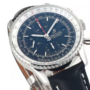 Breitling Navitimer Super Clone – BLS Factory Stainless Steel Blue Dial on Black Leather (Original-Spec Open-Mold Movement)