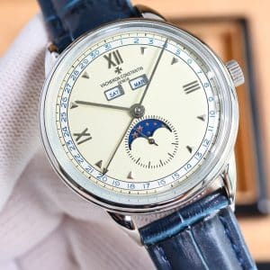 Super Clone Vacheron Constantin Historiques 3110V 40mm Cream Dial Steel Case Leather Strap TW Factory