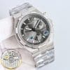 Super Clone Vacheron Constantin Overseas 7700V 41mm Grey Dial Stainless Steel Integrated Bracelet KB Factory
