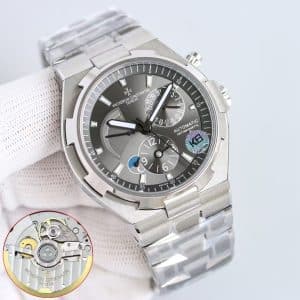 Super Clone Vacheron Constantin Overseas 7700V 41mm Grey Dial Stainless Steel Integrated Bracelet KB Factory