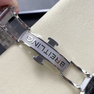 BLS Factory China Super Clone Chronograph Breitling Navitimer 43 Salmon Dial Stainless Steel Bracelet