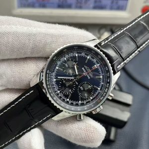 Breitling Navitimer Super Clone by TF Factory — Steel Case, Blue Dial, Italian Leather Strap