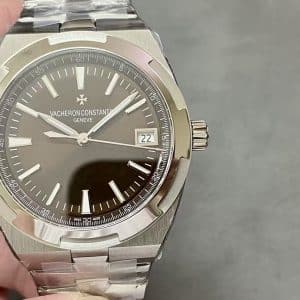 Super Clone Vacheron Constantin Overseas 41mm Brown Dial Stainless Steel Integrated Bracelet MKS Factory