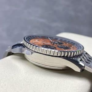 BLS Factory China Super Clone Chronograph Breitling Navitimer 43 Salmon Dial Stainless Steel Bracelet