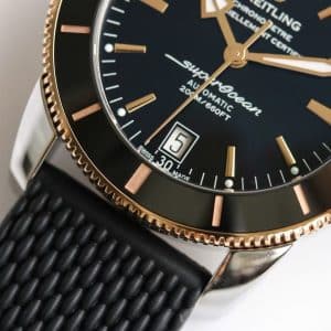 Super Clone Breitling Superocean Heritage II Black Dial Black Bezel Rubber Strap BLS Factory China Replica Edition