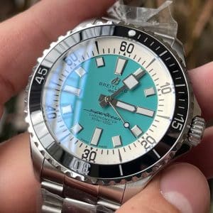 Super Clone Breitling Superocean 44 Turquoise Dial Stainless Steel Bracelet BLS Factory