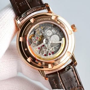 Super Clone Vacheron Constantin Traditionnelle 47192/000R 41mm Silver Dial Rose Gold Case Leather Strap KM Factory