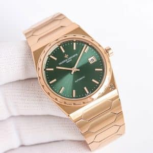 Super Clone Vacheron Constantin Historiques 4200H/000R-9359 37mm Green Dial Rose Gold Case Integrated Bracelet TW Factory
