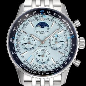 Breitling Navitimer Moonphase Chronograph Super Clone – TW Factory Ice Blue Dial on Bracelet