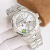 Super Clone Vacheron Constantin Overseas Dual Time 41mm Silver Dial Stainless Steel Bracelet JC Factory