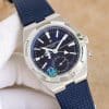 Super Clone Vacheron Constantin Overseas Dual Time 41mm Blue Dial Leather Strap T1 Factory