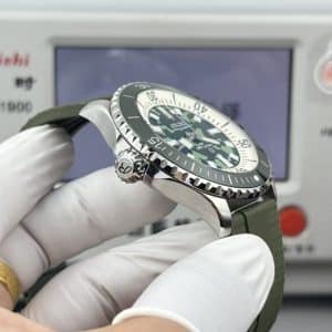 Super Clone Breitling Superocean 44 Green Camouflage Dial Stainless Steel Military-Green Rubber Strap