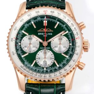Breitling Navitimer Chronograph Super Clone – BLS Factory Rose Gold Case Green Dial Edition