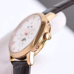 Super Clone Vacheron Constantin Historiques 3100V/000R-B422 40mm Off White Dial Rose Gold Case Leather Strap TW Factory