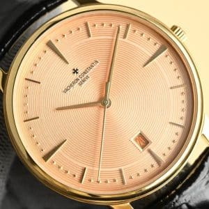 Super Clone Vacheron Constantin Patrimony 40mm Silver Engraved Dial White-Gold Case Black Leather Strap MKS Factory