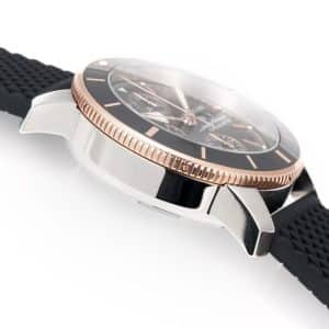 Super Clone Breitling Superocean Heritage Chronograph 44 Black Dial Rose Gold Bezel Black Rubber Strap BLS Factory