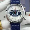 Super Clone Breitling Top Time 41 Blue-White Reverse Panda Dial Stainless Steel Leather Strap BLS Factory