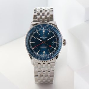 Breitling Navitimer GMT Super Clone – H8 Factory Stainless Steel Deep Blue Dial on Bracelet
