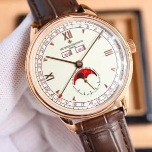Super Clone Vacheron Constantin Historiques 3110V/000R-B426 40mm Cream Dial Rose Gold Case Leather Strap TW Factory