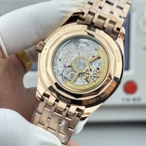 Super Clone Vacheron Constantin Fiftysix 40mm Silver Sector Dial Pink Gold Case Bracelet ZF Factory