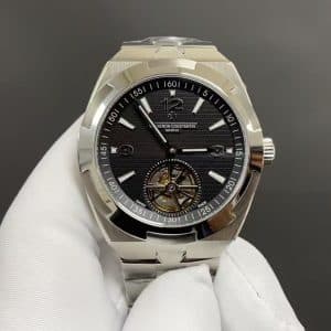 Super Clone Vacheron Constantin Overseas Tourbillon 42.5mm Black Dial Stainless Steel Integrated Bracelet BBS Factory