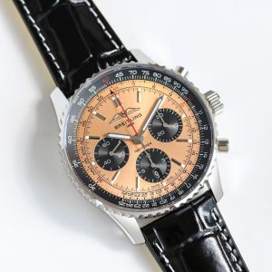 Breitling Navitimer Super Clone – TF Factory Steel Case Champagne Dial on Black Leather