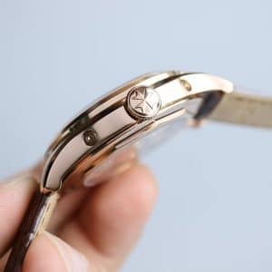 Super Clone Vacheron Constantin Fiftysix 4000E/000R-B065 40mm White Complete Calendar Dial Pink Gold Case Leather Strap MX Factory