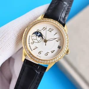 Super Clone Vacheron Constantin Égérie 4605F/000R-B496 36.5mm White Dial Rose Gold Case Leather Strap ZF Factory