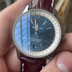 Breitling Navitimer Super Clone – TW Factory 35mm Steel Case Blue Dial on Calf Leather