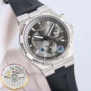 Super Clone Vacheron Constantin Overseas 7700V 41mm Grey Dial Stainless Steel Integrated Bracelet KB Factory