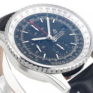 Breitling Navitimer Super Clone – BLS Factory Stainless Steel Blue Dial on Black Leather (Original-Spec Open-Mold Movement)