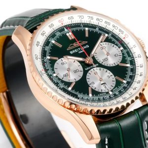 Breitling Navitimer Chronograph Super Clone – BLS Factory Rose Gold Case Green Dial Edition