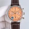 Super Clone Breitling Premier Chronograph 42 Salmon Sunburst Dial Stainless Steel Brown Leather KB Factory