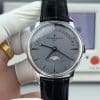 Super Clone Vacheron Constantin Patrimony Moon Phase & Retrograde Date 42.5mm Gray Dial White-Gold Case Black Leather Strap MKS Factory (Ref. 4010U / MKS 9015-Based Calendar + Moonphase Module)