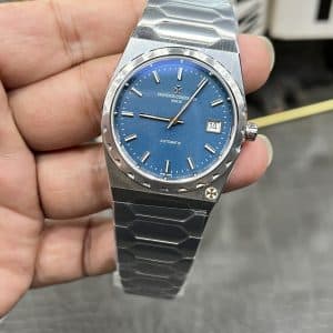 Super Clone Vacheron Constantin Historiques 222 37mm Blue Dial Steel Case Integrated Bracelet TW Factory