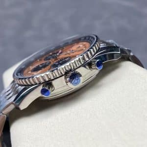 BLS Factory China Super Clone Chronograph Breitling Navitimer 43 Salmon Dial Stainless Steel Bracelet