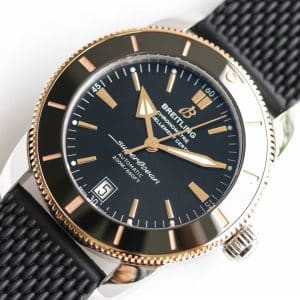 Super Clone Breitling Superocean Heritage II Black Dial Black Bezel Rubber Strap BLS Factory China Replica Edition