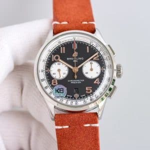 Super Clone Breitling Premier – KB Factory (Black Dial / White Subdials / Copper Numerals)