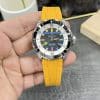 Super Clone Breitling Superocean 44 Rainbow Index Black Dial Stainless Steel Yellow Rubber Strap BLS Factory