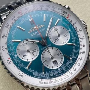 Super Clone Breitling Navitimer 43 Turquoise Blue Dial Steel Bracelet by BLS Factory