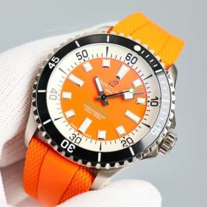 Super Clone Breitling Superocean 44 Orange Dial Stainless Steel Orange Rubber Strap BLS Factory