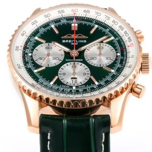 Breitling Navitimer Chronograph Super Clone – BLS Factory Rose Gold Case Green Dial Edition