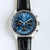 Breitling Navitimer Super Clone – F1 Factory Stainless Steel Deep Blue Dial Black Sub-Dials on Black Leather