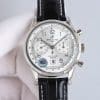 Super Clone Breitling Premier Chronograph 42 Silver Dial Stainless Steel Black Leather KB Factory