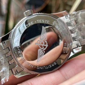 Breitling Navitimer Super Clone – BLS Factory Rose Gold Case Dark Gray Dial on Steel Bracelet